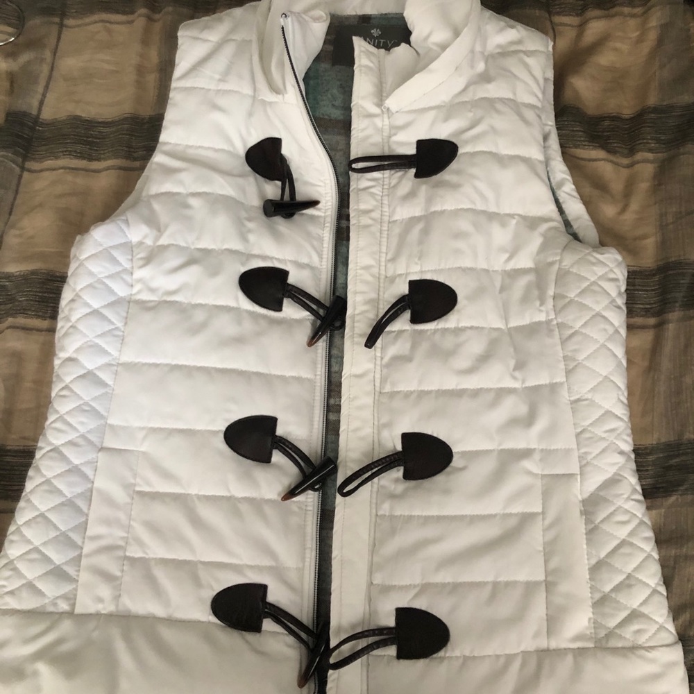 White puffer vest